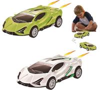 2 Piezas Tire Hacia Atrás Coche de Fricción, Mini Carreras Juguete Auto de Inercia Para Niños y Niñas Mayores de 3 Años (B)