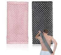 2 Piezas Toallas exfoliantes, Estropajo Exfoliante de Espalda para Ducha, Limpiador Corporal Exfoliante, Toalla Coreana, Japonesa y Africana, Suave de Pieles Muertas Accesorios de Baño (Negro Rosa)