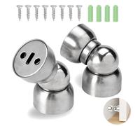 2 Piezas Tope Magnético para Puerta, Topes de Puerta Invisible de acero Inoxidable, Door Stopper, Soporte Magnético Invisible de Metal, Viene con Adhesivo y Tornillos, para Casa, Oficina(Plata)