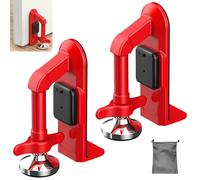 2 Piezas Topes de Puerta con Alarma, Tope de Puerta Ajustable con Alarma de 80 dB para Puerta Trampa, Cierre de Puerta Portátil para Seguridad del Hogar Hotel Viajes y Protección Personal