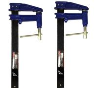 2 Piezas Tornillo de apriete con de barra de acero y tornillo de fácil liberación. Sistema de émbolo con doble rosca. Sargento fabricado en acero, con barra dentada para mas seguridad. 120x300mm