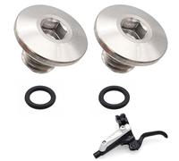 2 Piezas Tornillos de Purga para Bicicleta M5 x 10mm Tornillos de Purga de Palanca de Freno de Bicicleta con Junta Tórica Tornillo Purga Bicicleta titanio compatible con Shimano XT SLX Zee Deore LX