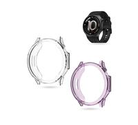 2 piezas TPU funda para Oppo Watch X3, ultra fina, anticaídas, resistente a los arañazos - Transparente Violeta & Transparente, toergy Funda protectora apta para Oppo Watch X3 Smartwatch
