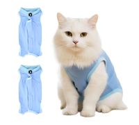2 Piezas Traje de Recuperación para Gatos, Ropa Postoperatoria Anti Lamedura después de Cirugía o Esterilización, Alternativa al Collar, Cómodo y Transpirable (Small)