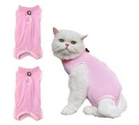 2 Piezas Traje de Recuperación para Gatos, Ropa Postoperatoria para Gatos después de Cirugía o Esterilización, Anti Lamedura, Alternativa al Collar (Medium)