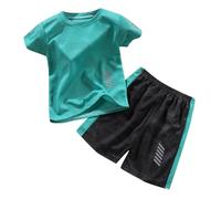 2 Piezas Traje Deportivo para Niños,Conjunto Niño Cuadros Camisa de Manga Corta 2Pcs Conjuntos Ropa y Pantalones Cortos Conjunto verano Niños 1-9 Años