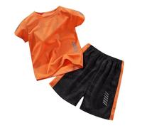 2 Piezas Traje Deportivo para Niños,Conjunto Niño Cuadros Camisa de Manga Corta 2Pcs Conjuntos Ropa y Pantalones Cortos Conjunto verano Niños 1-9 Años