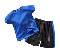 2 Piezas Traje Deportivo para Niños,Conjunto Niño Cuadros Camisa de Manga Corta 2Pcs Conjuntos Ropa y Pantalones Cortos Conjunto verano Niños 1-9 Años
