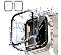 [2 Piezas] Transparente Fundas Apple Watch Serie 6 / SE/Series 5 / Serie 4 40mm con Protector de Pantalla Cristal Templado,HD Anti-Choque Cobertura Completa Carcasa para iWatch (40mm)