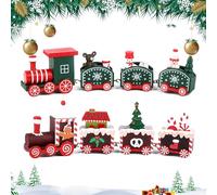 2 Piezas Tren Navideño de Madera,Tren de Madera,Tren de Navidad de Madera,Mini Tren Madera de Navidad,Tren de Navidad,Decoración Navideña del Tren,para Niños Niña Niño Regalos de Año Nuevo