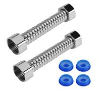 2 Piezas Tubo Corrugado de Acero Inoxidable, 10 cm Latiguillos de Fontanería, G1/2"" x G1/2"", Manguera Grifo Lavabo de Acero Inoxidable 304, para Cocina, Baño y Lavabo Recambio Universal