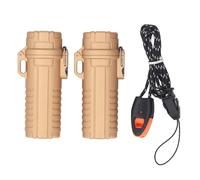 2 Piezas Tubo de Almacenamiento de plástico a Prueba de Agua con Llaves portátiles Sellado Anillos de aretes para Acampar al Aire Libre. (Dorado)