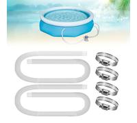 2 Piezas Tubo Piscina 32mm Repuesto Manguera De Bomba Piscina,Para Piscinas Elevadas,Con 4 Abrazaderas De Metal(28×20×5cm)