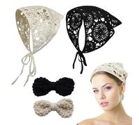 2 Piezas Turbantes De Punto Y 2 Piezas Doblan La Horquilla, Turbano Hueco Simple, Tocado Bohemio, Atuendo -Accesorios.