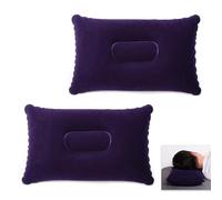 2 Piezas Ultraligera Almohadas Hinchables para Camping Viajes, Cojines inflables, Cojín Hinchable de Playa/al Aire Libre/Montañismo/Pescar o en el Coche, Antideslizante Impermeable, Azul Oscuro