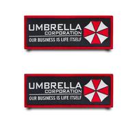 2 piezas Umbrella Corporation Our Business Is Life Itself Divertido Parche de Bandera Bordado Militar Insignia con Nylon Táctico Parches Apliques para Sombreros Mochilas Chaqueta Ropa Bolsas Chaleco