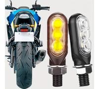2 piezas Universal 12V 3Led Mini Luz de de Giro Lámpara Indicador Flash Luces Amarillas de Luz de