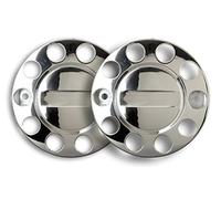 2 piezas universal pulido acero inoxidable camión rueda cubierta cerrada en 22,5 pulgadas