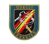 2 Piezas USECIC Insignia de parche bordado militar español con respaldo de gancho