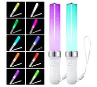 2 Piezas Varita Intermitente LED, Bastones de Luz LED de 24 Colores, Bastones Luminosos Multicolor, Sticks Luminosos para Fiestas, Barras Luminosas para Fiestas Conciertos Eventos Cumpleaños