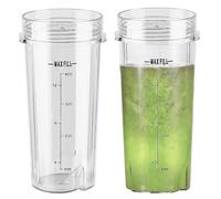 2 Piezas Vaso de repuesto de 470 ml para Ninja Slim Batidora de vaso para smoothies QB3001EUS/ QB3001UKS/ QB3000/ BL770/ BL780/ BL660, ninja blender Taza reemplazo accessories