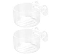2 Piezas Vaso para Alimentar Peces de Acrílico Transparente | Comedero Sencillo, Evita Dispersión del Alimento, Mantiene el Agua Limpia