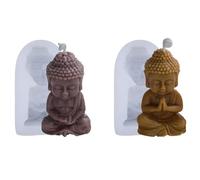 2 piezas Velas Molde de silicona, forma de estatua de Buda, molde de vela de Buda, moldes de silicona, moldes de fundición Budismo Estatua de Buda para hacer velas, velas de jabón para hacer adornos