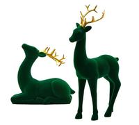 2 Piezas Venados Decorativos Navidad, Centro De Mesa Navideño Elegante, Figuras Navideñas Decorativas, Escultura Ciervos Navideños Para Chimenea Navideña Cocina Sala Estante Gabinete Dormitorio
