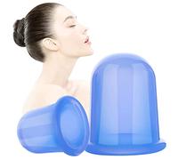 2 piezas ventosa anti celulitis adelgazante, tazas de masaje al vacío de silicona, tratamiento de belleza en masaje (azul)