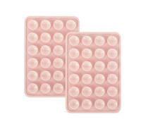 2 Piezas Ventosas Ventós Soporte para Teléfono Móvil, Soporte Cuadrado de Silicona, (Rosa)