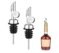 2 Piezas Vertedor de Acero Inoxidable Automático, Boquilla Anti-Goteo para Aceite, Vinagre y Cócteles - Dispensador Reutilizable con Tapón para Botellas de Vino, Licor y Cocina
