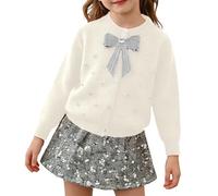 2 Piezas Vestido tutú con Sudadera Vestido de suéter para niñas de Princesas Sudadera para niños con Falda de Tul Brillante niñas pequeñas Top con Mangas largas y Falda de Tul