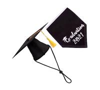 2 Piezas Viste a la graduación de Mascotas Sudaderas con Capucha Cubierta de manija de Puerta Doble Dog Costume Sombrero de Perro de Fiesta de graduación Toalla de Saliva de Perro Milisten