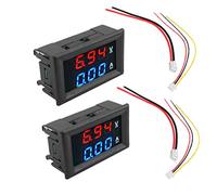 2 Piezas VoltíMetro Digital AmperíMetro DC 100V 10A AmperíMetro Voltaje Medidor de Corriente Probador + Rojo Panel de Pantalla LED Dual con Cables de ConexióN