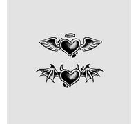 2 Piezas Wings Of Good And Evil Herbal Pegatinas De Tatuaje De Jugo Premium Semipermanentes Impermeables Y Duraderas