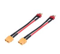 2 Piezas XT60 a T Cables de Conector Adaptador de Enchufe 4 Tipos para helicóptero RC Quadcopter XT60 Lipo Carga de Enchufe de batería 14AWG 10cm(T Plug Male to XT60 Female)