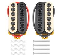 2 piezas Yootones Humbucker ajustable para guitarra eléctrica de doble bobina, cuello de pastilla de 50 mm, puente de 52 mm, compatible con instrumentos de guitarra ST SQ LP (amarillo negro)