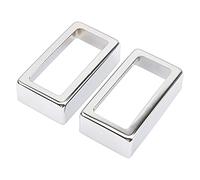 2 piezas Yootones Open Brass Humbucker Pickup Cubiertas para guitarra eléctrica Accesorios (Plata)