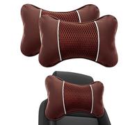2 PiezasAlmohada para Reposacabezas de Coche para Dodge Viper SRT Viper 2012-2018, Cuero PU - Cojín Cervical Ajustable para Soporte de Cuello Conducción,Brown