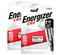 2 pilas Energizer CR2 de litio de 3 V para detectores de cámaras réflex digitales, modelos teledirigidos y termómetros, larga duración, mantienen la carga durante 10 años