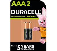 2 pilas recargables Duracell AAA de 900 mAh (1 blíster de 2 baterías) y 2 pilas recargables