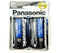 2 Pilas tamaño D Panasonic súper Resistentes de Zinc y Carbono