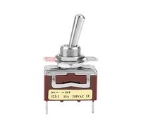 2 Pines 15A Interruptor de Palanca, 2 Pines 2 Posiciones Interruptor de Encendido/Apagado Momentáneo Agujero de Montaje de 12 mm