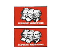 2 pines cuadrados de líder comunista, broche de aleación de Marx Enx Lenin, 3 cm, metal, sin piedras preciosas, 3cm(1.2"), Metal, No es una piedra preciosa