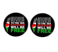2 pines de bandera de Palestina, desde el río hasta el mar, Palestina será gratis, insignias de aleación de metal, accesorios para bolsas de ropa, Metal, Sin gemas.