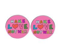 2 pines de botón circulares Make Love Not War, Stop War World Peace, insignias de aleación de metal para hombres y mujeres