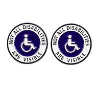 2 pines de botón "Not All Disabilities Are Visible", pines de solapa invisibles para el cuidado de discapacidades, insignias de aleación de metal para hombres y mujeres