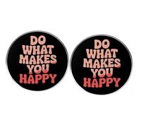 2 pines de botón redondos con frase motivacional, Do What Makes You Happy Pin, insignia inspiradora de aleación de metal