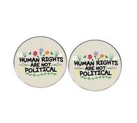 2 pines de botón redondos de derechos humanos no son políticos, respeto por los derechos humanos y la igualdad, alfileres de solapa de aleación, actividades promocionales, ropa, mochila, sombrero