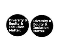 2 pines de botón redondos inspiradores, pines de solapa de inclusión de diversidad y equidad, insignias motivacionales de aleación de metal